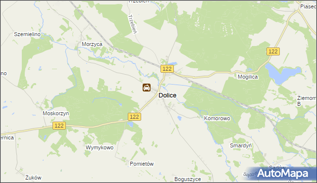 mapa Dolice powiat stargardzki, Dolice powiat stargardzki na mapie Targeo