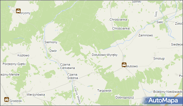 mapa Dołubowo-Wyręby, Dołubowo-Wyręby na mapie Targeo