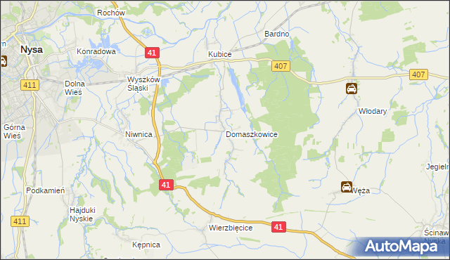 mapa Domaszkowice, Domaszkowice na mapie Targeo