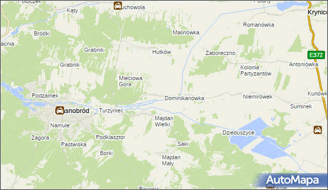 mapa Dominikanówka, Dominikanówka na mapie Targeo