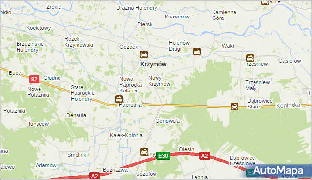 mapa Drążeń, Drążeń na mapie Targeo