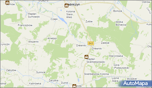 mapa Drewniki gmina Kraśniczyn, Drewniki gmina Kraśniczyn na mapie Targeo