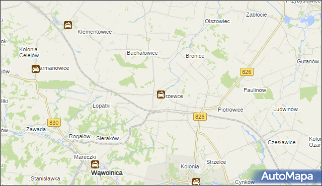 mapa Drzewce gmina Nałęczów, Drzewce gmina Nałęczów na mapie Targeo