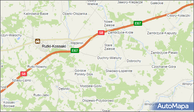 mapa Duchny-Wieluny, Duchny-Wieluny na mapie Targeo