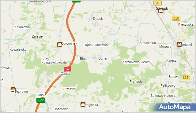 mapa Dunaj gmina Stupsk, Dunaj gmina Stupsk na mapie Targeo