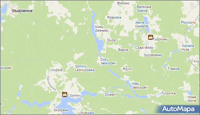 mapa Duży Jabłuszek, Duży Jabłuszek na mapie Targeo