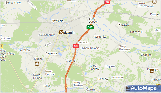 mapa Dybów-Kolonia, Dybów-Kolonia na mapie Targeo