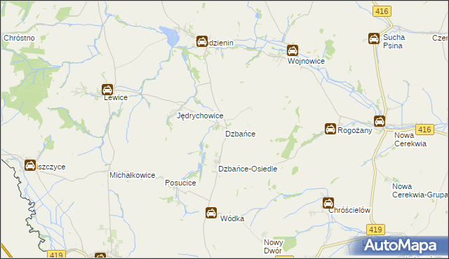 mapa Dzbańce, Dzbańce na mapie Targeo