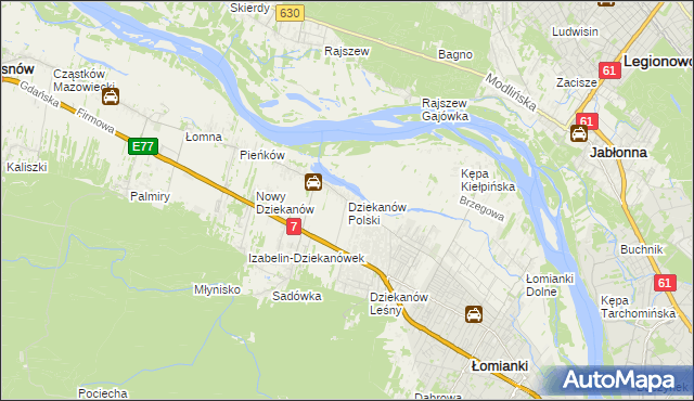 mapa Dziekanów Polski, Dziekanów Polski na mapie Targeo