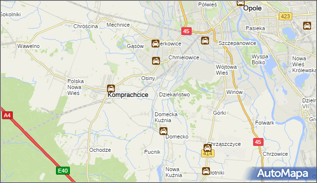 mapa Dziekaństwo, Dziekaństwo na mapie Targeo