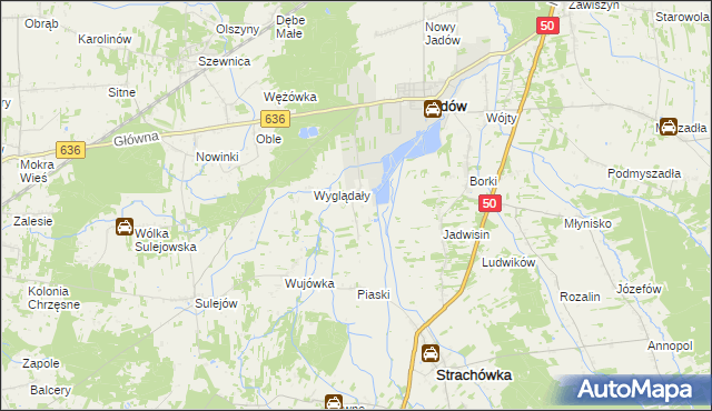 mapa Dzierżanów gmina Jadów, Dzierżanów gmina Jadów na mapie Targeo