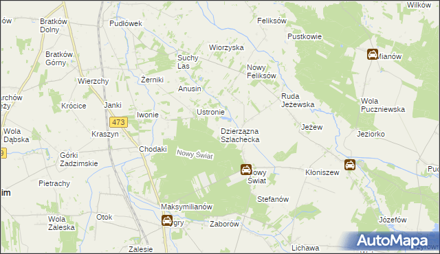 mapa Dzierzązna Szlachecka, Dzierzązna Szlachecka na mapie Targeo