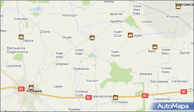 mapa Dzierzbice Osada, Dzierzbice Osada na mapie Targeo