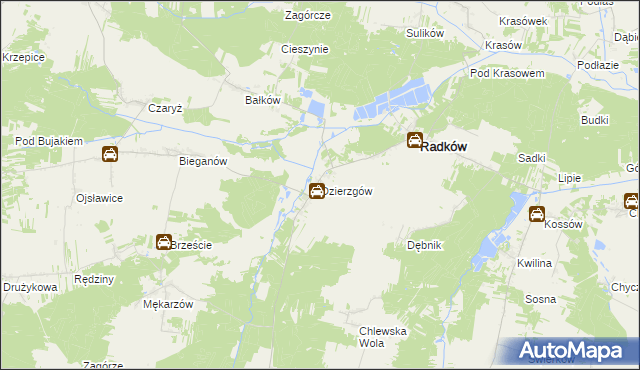 mapa Dzierzgów gmina Radków, Dzierzgów gmina Radków na mapie Targeo