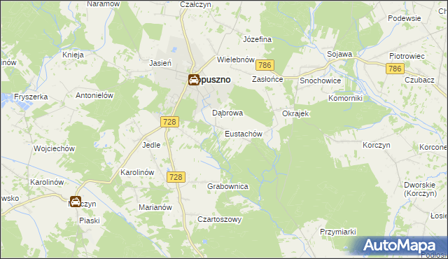 mapa Eustachów, Eustachów na mapie Targeo