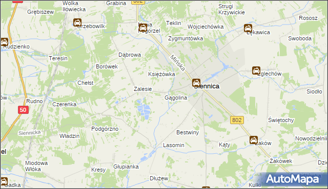 mapa Gągolina, Gągolina na mapie Targeo