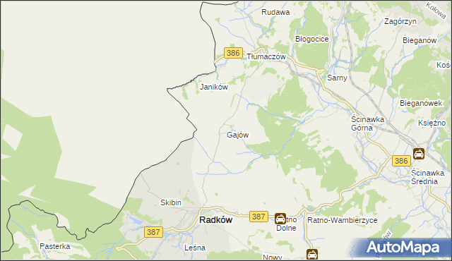 mapa Gajów, Gajów na mapie Targeo