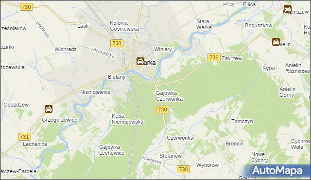 mapa Gajówka Czerwonka, Gajówka Czerwonka na mapie Targeo