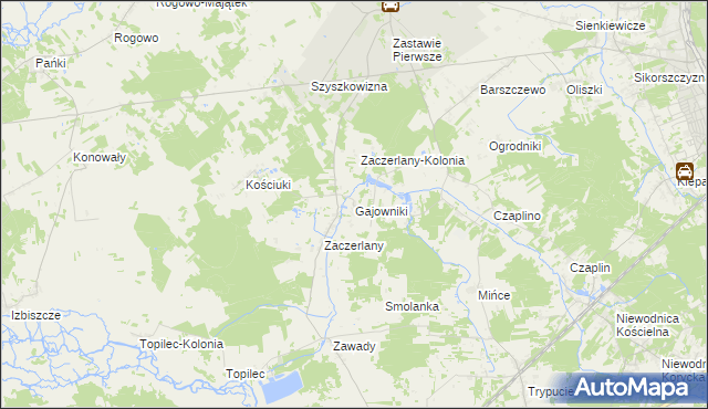 mapa Gajowniki, Gajowniki na mapie Targeo