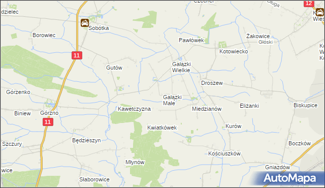 mapa Gałązki Małe, Gałązki Małe na mapie Targeo