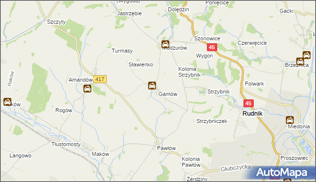 mapa Gamów, Gamów na mapie Targeo