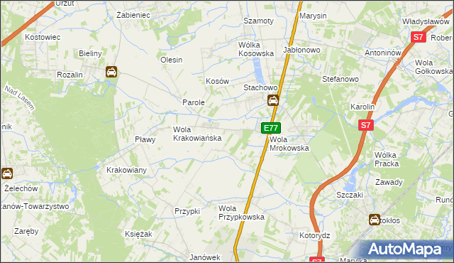 mapa Garbatka gmina Lesznowola, Garbatka gmina Lesznowola na mapie Targeo