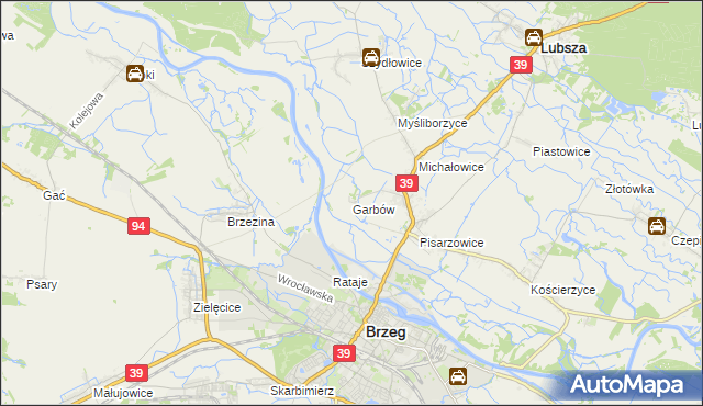 mapa Garbów gmina Lubsza, Garbów gmina Lubsza na mapie Targeo