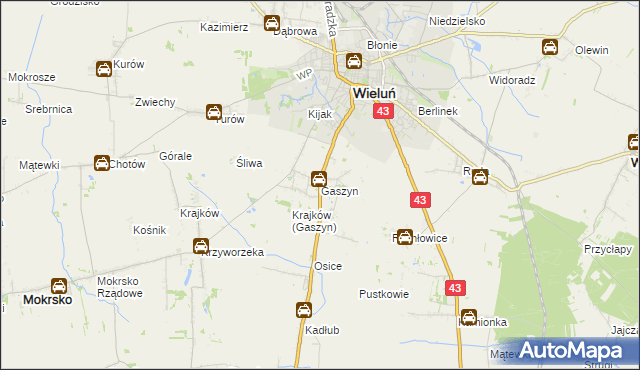 mapa Gaszyn, Gaszyn na mapie Targeo