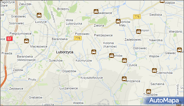 mapa Głęboka gmina Kocmyrzów-Luborzyca, Głęboka gmina Kocmyrzów-Luborzyca na mapie Targeo