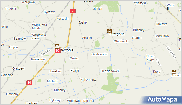 mapa Gledzianów, Gledzianów na mapie Targeo