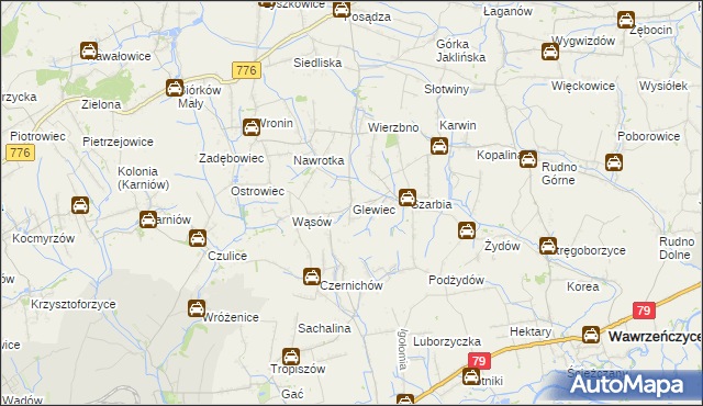 mapa Glewiec, Glewiec na mapie Targeo