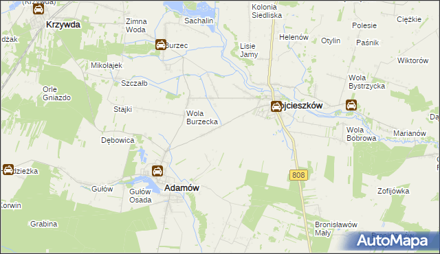 mapa Glinne gmina Wojcieszków, Glinne gmina Wojcieszków na mapie Targeo