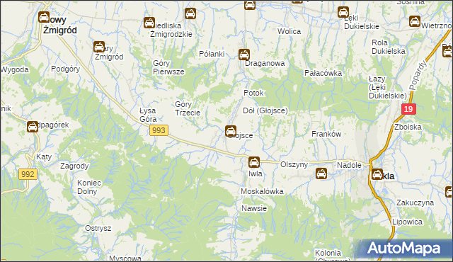 mapa Głojsce, Głojsce na mapie Targeo