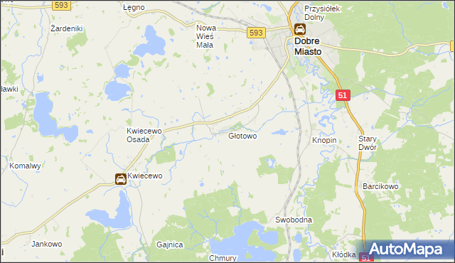 mapa Głotowo, Głotowo na mapie Targeo