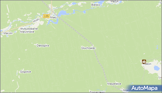 mapa Głuchowiec, Głuchowiec na mapie Targeo