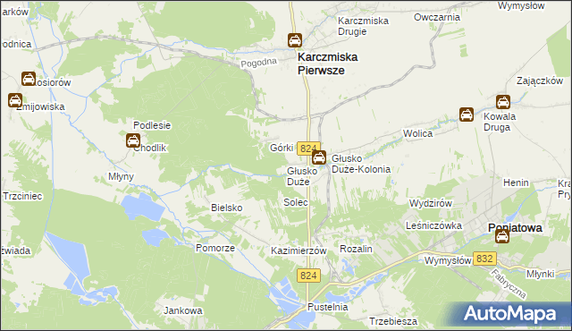 mapa Głusko Duże, Głusko Duże na mapie Targeo