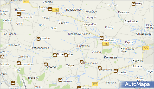 mapa Gnatowice, Gnatowice na mapie Targeo