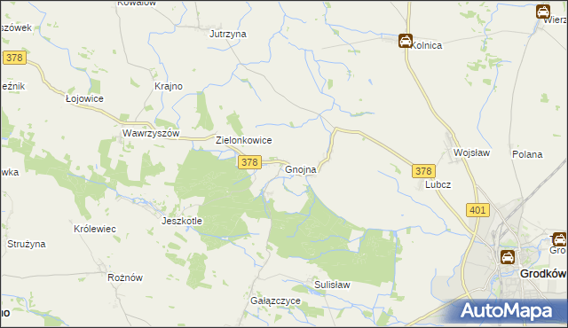 mapa Gnojna gmina Grodków, Gnojna gmina Grodków na mapie Targeo