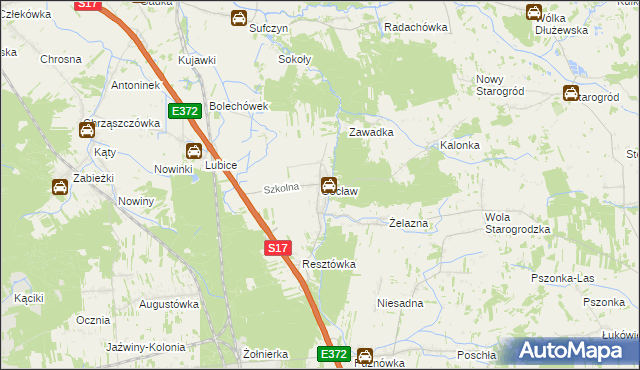 mapa Gocław gmina Pilawa, Gocław gmina Pilawa na mapie Targeo