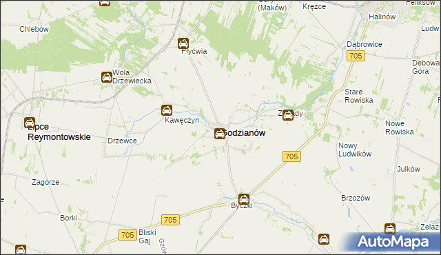 mapa Godzianów, Godzianów na mapie Targeo