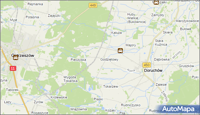 mapa Godziętowy, Godziętowy na mapie Targeo