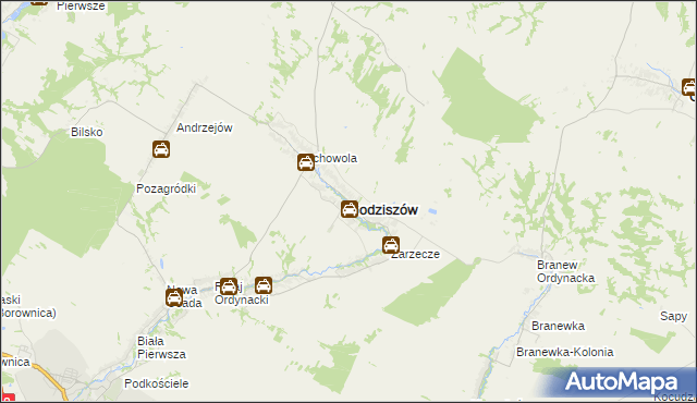 mapa Godziszów powiat janowski, Godziszów powiat janowski na mapie Targeo