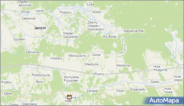mapa Golce gmina Jarocin, Golce gmina Jarocin na mapie Targeo