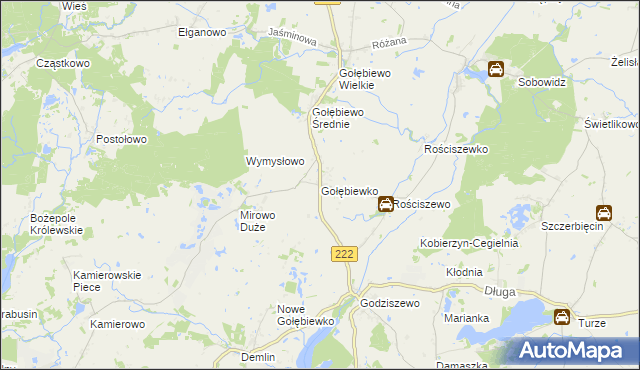 mapa Gołębiewko gmina Trąbki Wielkie, Gołębiewko gmina Trąbki Wielkie na mapie Targeo