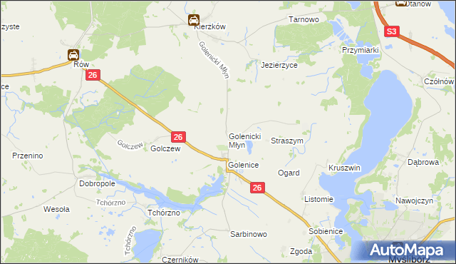 mapa Golenicki Młyn, Golenicki Młyn na mapie Targeo