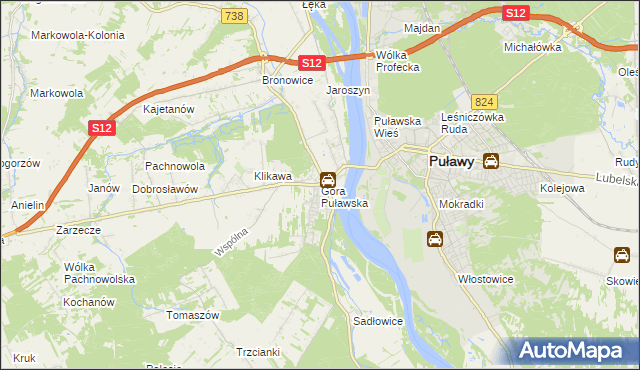 mapa Góra Puławska, Góra Puławska na mapie Targeo