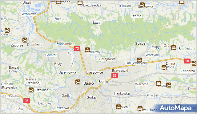 mapa Gorajowice, Gorajowice na mapie Targeo