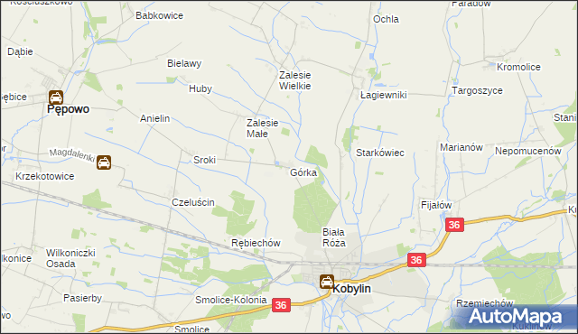 mapa Górka gmina Kobylin, Górka gmina Kobylin na mapie Targeo