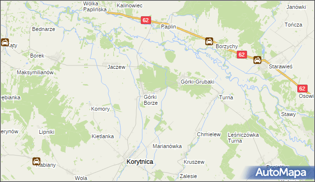 mapa Górki Średnie, Górki Średnie na mapie Targeo