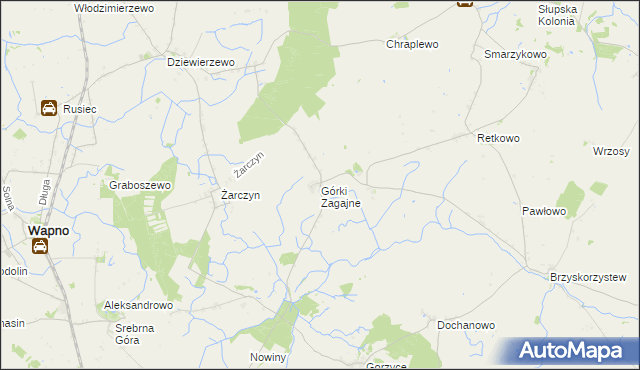 mapa Górki Zagajne, Górki Zagajne na mapie Targeo